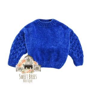 NEW BLUE CHENILLE SWEATER